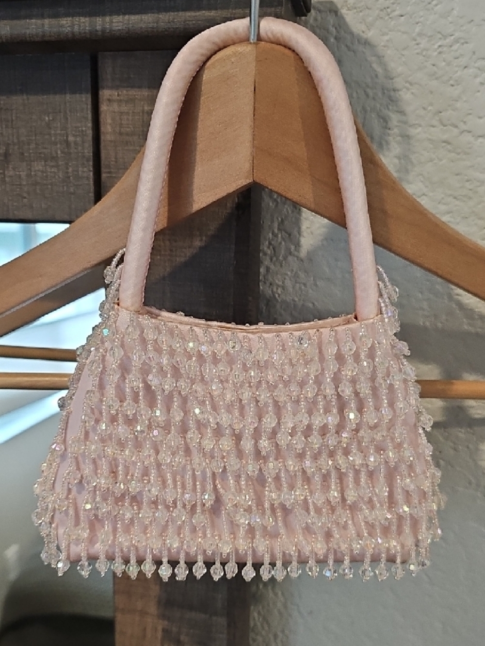 La Regale Pale Pink Beaded Mini Evening Bag - Picture 2 of 4
